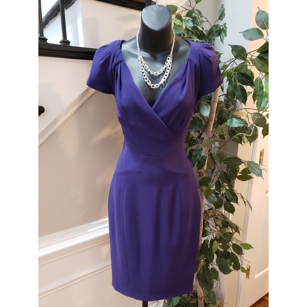 Karen Millen Purple Fitted Midi Dress